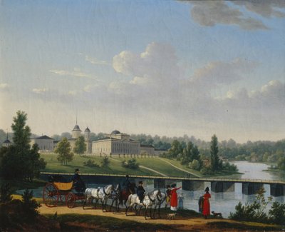 A caminhada. Propriedade Golitsyns Pekhra-Yakovlevskoye, 1820 de Jacques Francois Joseph Swebach