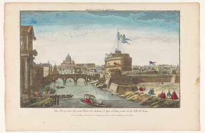 Vista do Castelo dos Anjos e da Ponte dos Anjos sobre o Rio Tibre em Roma
Chateau S Ange á Rome (título sobre o objecto) de Jacques Gabriel Huquier