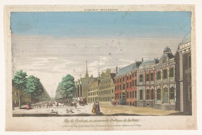 Vista do Lange Voorhout em Haia Promenade publique (título no objeto) de Jacques Gabriel Huquier