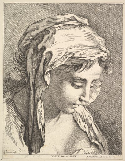 Cabeça de Mulher, meados do século XVIII. de Jacques Gabriel Huquier