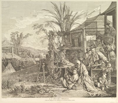 La Chasse Chinoise A Caça Chinesa, de Chinoiseries, depois de 1743. de Jacques Gabriel Huquier