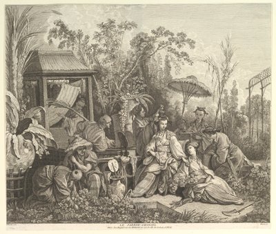 O Jardim Chinês, da Chinoiseries, depois de 1743. de Jacques Gabriel Huquier