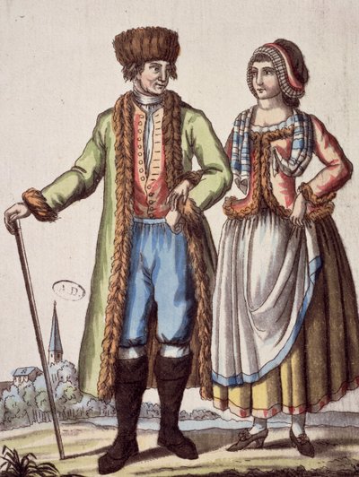 Casal de Praga, gravura de Jacques Grasset de Saint - Sauveur (1757 - 1810) de Jacques Grasset de Saint Sauveur
