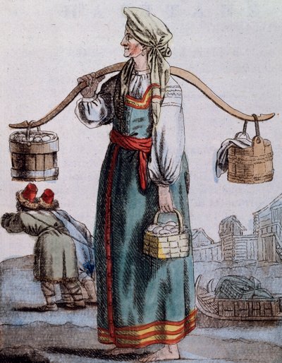 Vendedor de ovos em São Petersburgo de Jacques Grasset de Saint-Sauveur