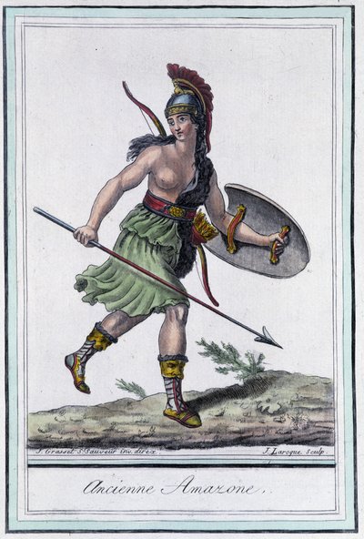 Ancienne Amazon - na "Encyclopedia of Travels" de Grasset St Sauveur, ed. 1796 de Jacques Grasset de Saint Sauveur