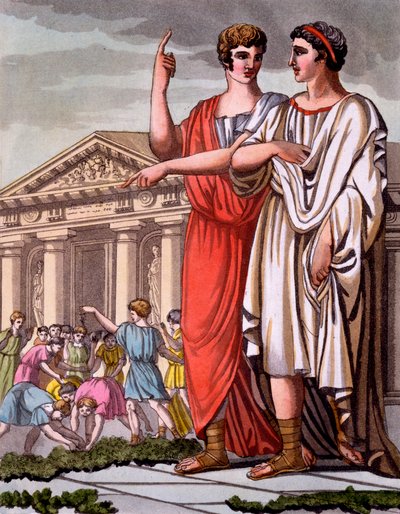 Traje do candidato para o escritório em Roma, um fólio de L&39;Antique Roma, gravado por Labrousse, pub. 1796 de Jacques Grasset de Saint Sauveur