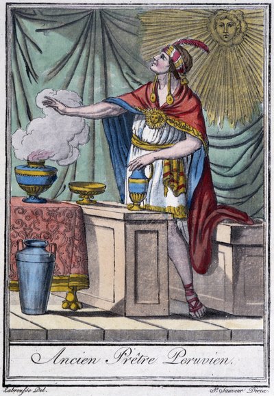 Ex sacerdote peruano (inca) - na "Encyclopedia of Travels" de J. Grasset-Saint-Sauveur, Paris de Jacques Grasset de Saint Sauveur