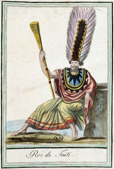 Rei do Taiti - na "Enciclopédia das Viagens" de J. Grasset Saint-Sauveur de Jacques Grasset de Saint Sauveur
