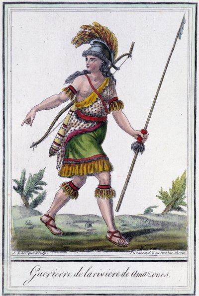 Guerreiro do Rio Amazonas - in "Encyclopedia of Voyages" de Grasset St Sauveur, ed. 1796 de Jacques Grasset de Saint Sauveur