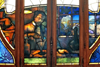 Nancy (departamento 54), Art Nouveau, Câmara de Comércio e Indústria, Janelas de vidro manchado por Jacques Gruber (1870-1936) de Jacques Gruber