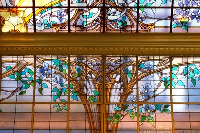 Nancy (departamento 54), Art Nouveau, "La verriere aux Clematites" (1901), Stained glass de Jacques Gruber (1870-1936) de Jacques Gruber