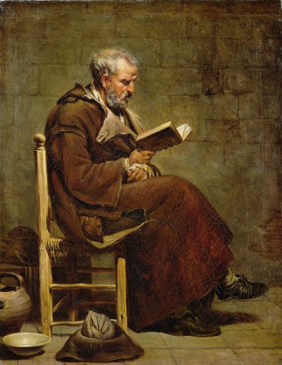 Um velho sentado lendo, antes de 1797 de Jacques Henri Sablet
