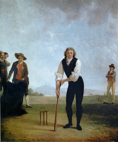 Thomas Hope a jogar críquete (óleo sobre tela) de Jacques Henri Sablet