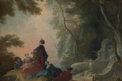 Festa galante por uma fonte de Jacques Lajoue de
