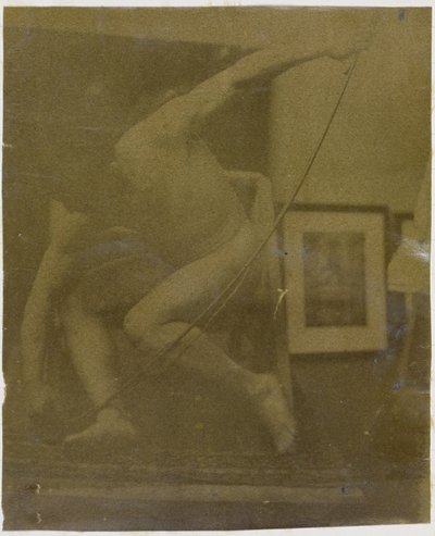 Estudo de um modelo nu masculino, agachado com um arco na mão, no estúdio de Jacques de Lalaing de Jacques Lalaing (attributed to)