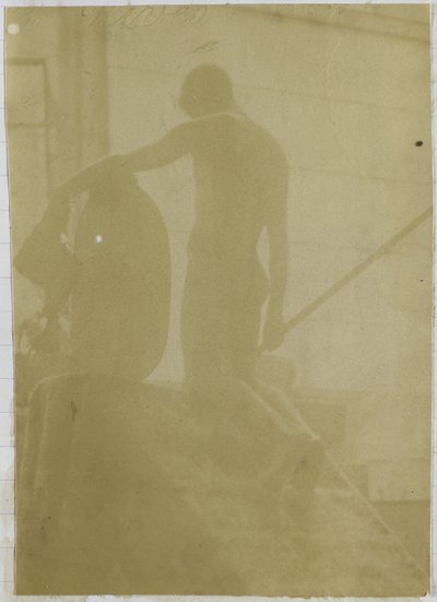 Estudo de um modelo nu masculino, ajoelhado e visto de costas, no estúdio de Jacques de Lalaing de Jacques Lalaing (attributed to)