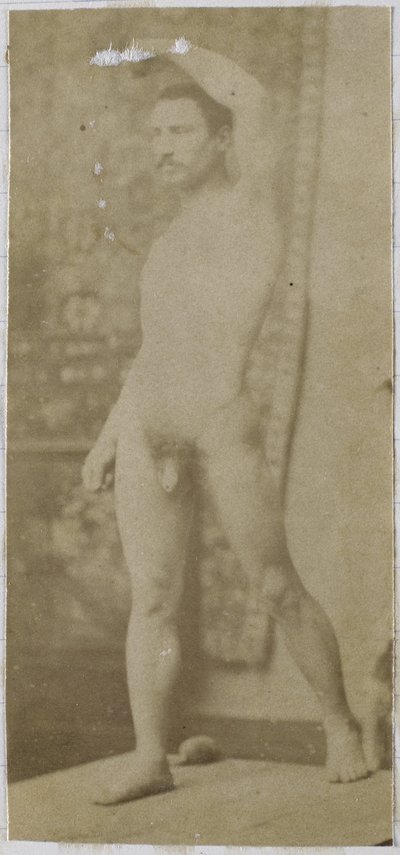 Estudo de um modelo nu masculino, em pé e obliquamente visto de frente, no estúdio de Jacques de Lalaing de Jacques Lalaing (attributed to)