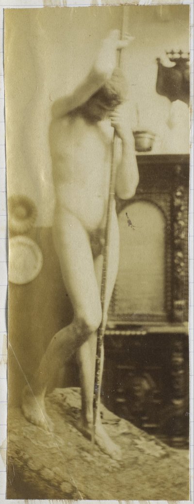 Estudo de um modelo masculino nu, de pé, no estúdio de Jacques de Lalaing de Jacques Lalaing (attributed to)