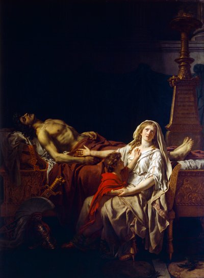 Andromache luto pelo corpo de Hector, de Jacques-Louis David (1748-1825) de Jacques Louis (studio of) David