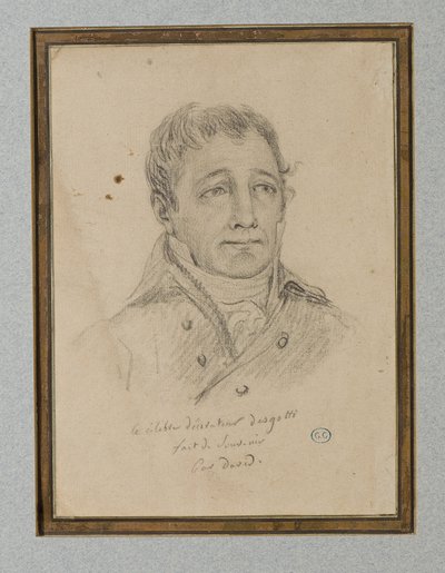 Retrato de Ignace-Eugène-Marie Degotti, c.1815-25 (giz sobre papel pardo claro) de Jacques Louis (workshop of) David