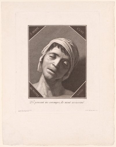 Marat, como ele era no momento da sua morte de Jacques Louis Copia