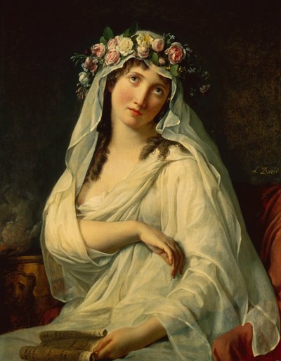 Uma Virgem Vestal Coroada de Flores de Jacques Louis David