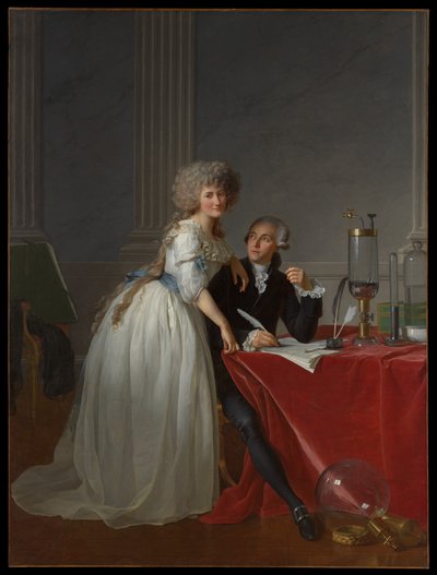 Antoine Laurent Lavoisier (1743-1794) e Marie Anne Lavoisier (Marie Anne Pierrette Paulze, 1758-1836) de Jacques Louis David