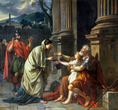 Belisário pedindo esmola, 1781 de Jacques Louis David