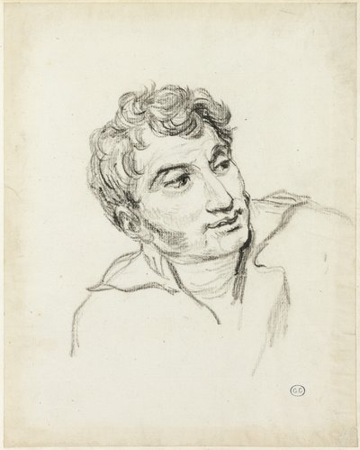 Busto de um homem, cabeça virada para a direita de Jacques Louis David