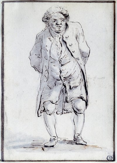 Desenho animado de Honra Gabriel (Honore-Gabriel) Riqueti, Conde de Mirabeau (1749-1791) o Ain. Desenho de Jacques Louis David (1748-1825) Século XVIII. Dim. 0,17x0,12 m. Paris, Museu do Louvre de Jacques Louis David