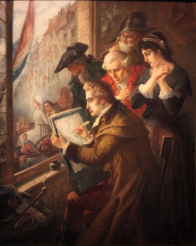 J. L. David desenha Maria Antonieta a caminho da execução de Jacques Louis David