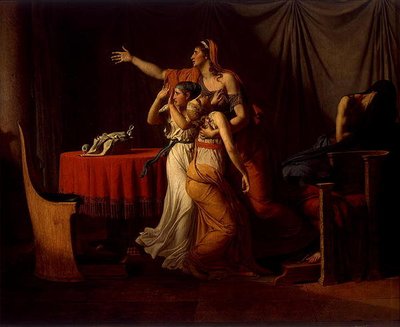 Lictores levando a Brutus os Corpos de seus Filhos, 1789 de Jacques Louis David
