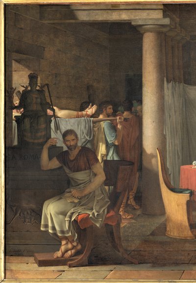 Lictores levando a Brutus os corpos de seus filhos, 1789 de Jacques Louis David