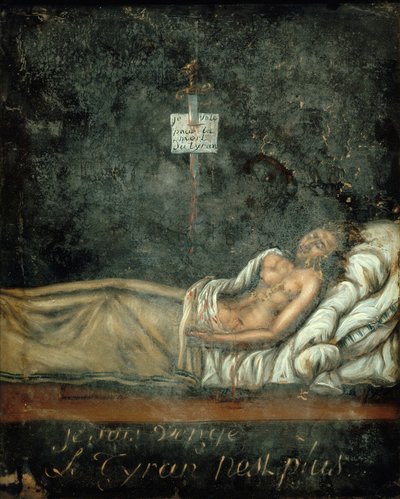 Louis-Michel Le Peletier, Marquês de Saint-Fargeau 1760-1793 em seu leito de morte, c. 1793. de Jacques Louis David