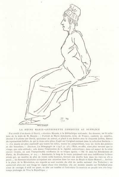 Maria Antonieta a caminho de sua execução, 16 de outubro de 1793 de Jacques Louis David
