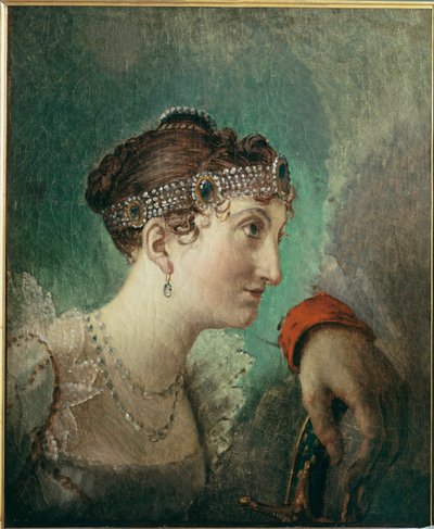 Mme. Alexandre de la Rochefoucauld ... (esboço a óleo) de Jacques Louis David