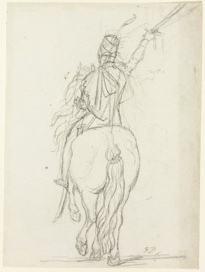 Oficial montado de costas de Jacques Louis David