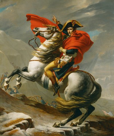 Napoleão atravessando a passagem de Saint Bernhard, uma de cinco versões ... (óleo sobre tela) de Jacques Louis David