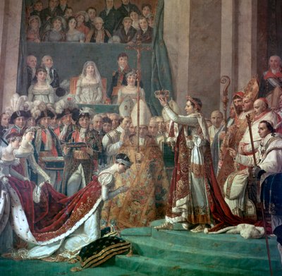 Pintura de Napoleão Buonaparte e Imperatriz Josephine, século 18 de Jacques Louis David