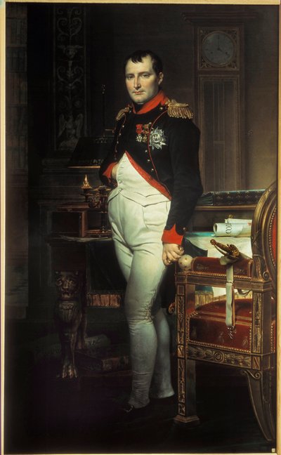 Retrato de corpo inteiro de Napoleão I (1769-1821) em seu estúdio nas Tulherias Pintura de Jacques Louis David (1748-1825) 1812 Coleção particular. de Jacques Louis David