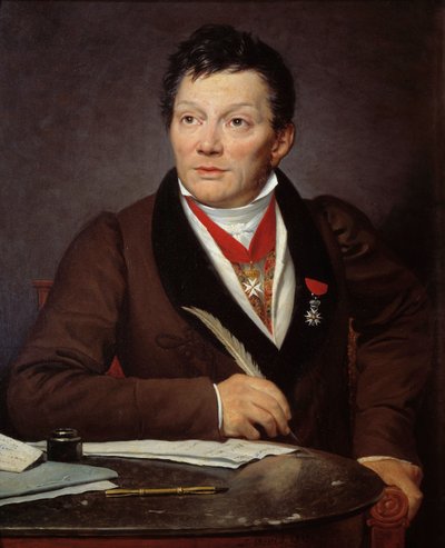 Retrato de Alexandre Lenoir (1761-1839) arqueólogo e curador do Musee des Monuments francais Pintura de Jacques Louis David (1748-1825) 1817 Sol. 0,76x0,62 m - Retrato de Alexandre Lenoir (1761-1839), arqueólogo e curador do Museu de F de Jacques Louis David