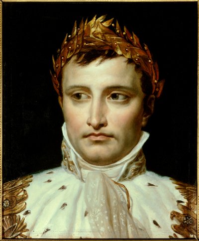 Retrato do imperador Napoleão I (1769-1821) Pintura de Jacques Louis David (1748-1825) Paris do século XIX, Fundação Thiers - Retrato do imperador Napoleão I Bonaparte (1769-1821) - Pintura de Jacques Louis David (1748-1925), óleo sobre tela de Jacques Louis David