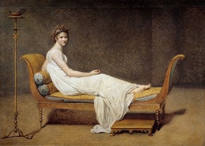 Retrato de Madame Recamier (1777 - 1849), Jeanne Françoise dite Juliette - Pintura de Jacques Louis David (1748-1825) de Jacques Louis David