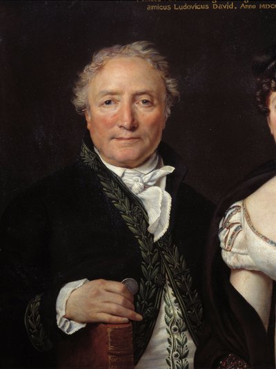 Retrato de Monsieur Mongez (1747-1835), arqueólogo Detalhe. Pintura de Jacques Louis David (1748-1825), século XIX de Jacques Louis David