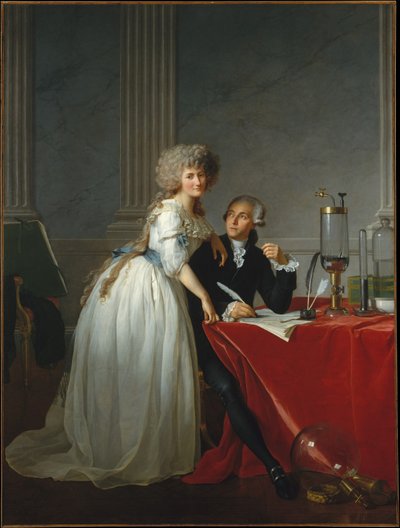 Retrato de Monsieur de Lavoisier e sua esposa, químico Marie-Anne Pierrette Paulze de Jacques Louis David