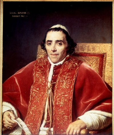Retrato de Pio VII (1742 - 1823) de David. 1805. Museu de Versalhes de Jacques Louis David