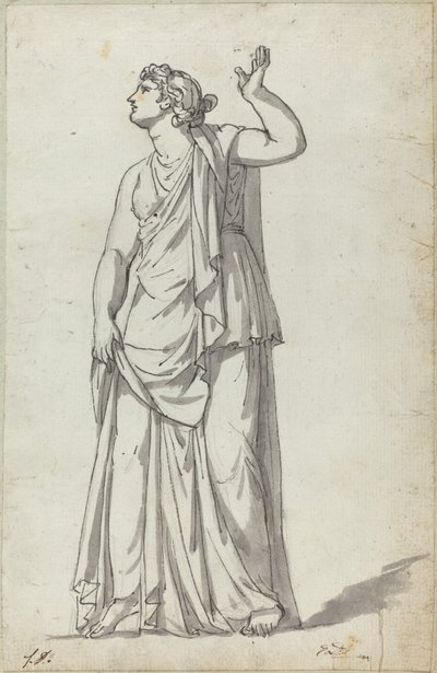 Estátua romana de uma musa (Anchyrrhe) de Jacques Louis David