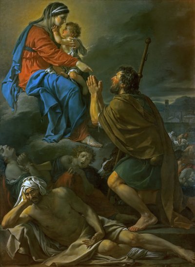 São Roque implora à Virgem Maria a libertação da peste, 1780. de Jacques Louis David