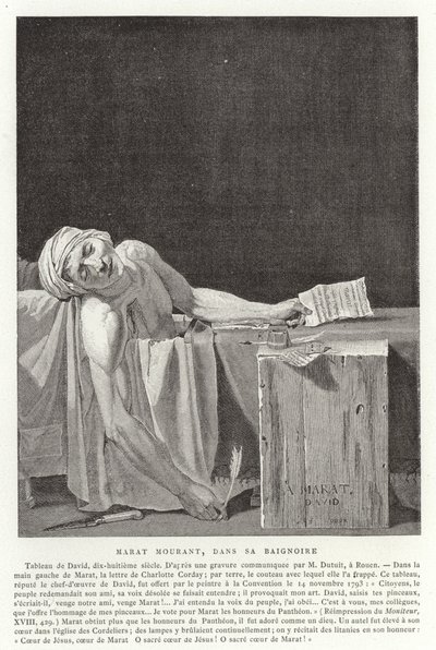 A morte de Marat, 1793 de Jacques Louis David
