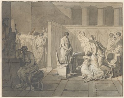 Os lictores trazem a Bruto os corpos dos seus filhos de Jacques Louis David